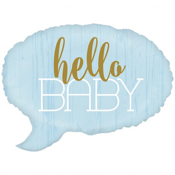  Спич бабл "HELLO BABY" (24''/61 см), голубой