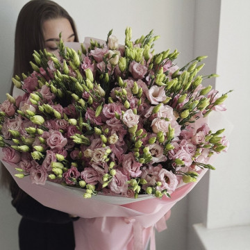Букет из 35 розовых эустом 